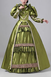 Cardigan à volants de cour médiévale Classique Vintage Princesse Robe victorienne 3 couleurs